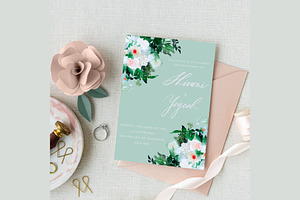 White Florals And Greenery Clipart