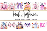 Pink Halloween Clipart Bundle, an Illustration by Mashimara (Thumbnail 1 of 4)