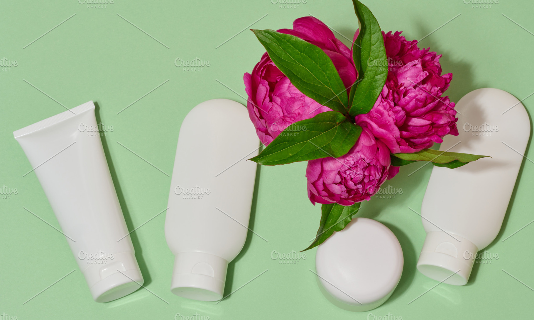 Top view of cosmetic tubes without labels in white packaging and, a Beauty & Fashion Photo by ndanko