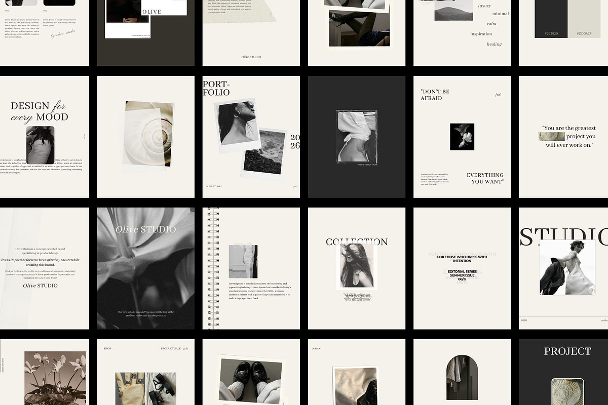 Olive Canva Instagram Post Templates, a Social Media Template by Mia Branding Studio (Photo 1 of 4)