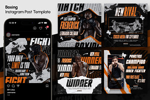 5 Boxing Instagram Post Template, a Social Media Template by OnurDemircan