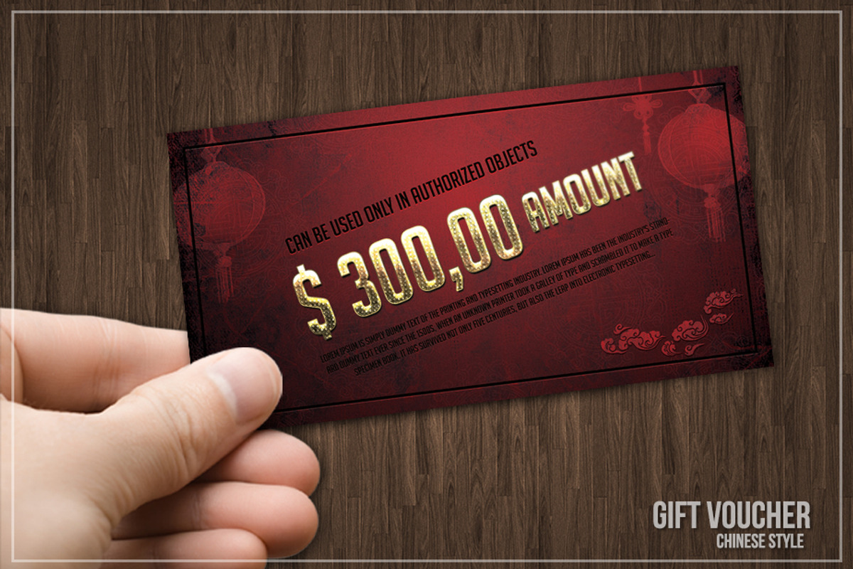 Chinese style gift voucher or discou, a Card Template by Tzochko (Photo 2 of 5)