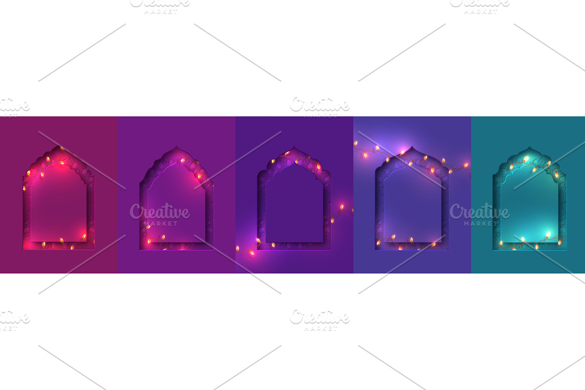 Set of Diwali Festival of Lights, an Illustration by Liudmyla Matviiets