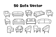 50 Sofa Vector Illustrations, an Object Illustration by ikarifq shop (Thumbnail 1 of 2)