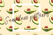Avocado in botanical style, a Food Illustration by Ann Astro (Thumbnail 7 of 13)