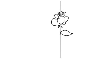 Continuous Line Of Beautiful Flower