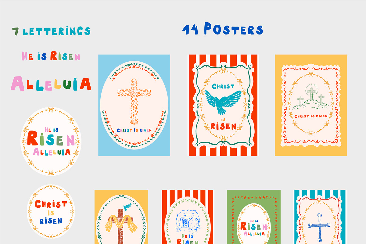 Christian Easter Clipart, Patterns, a Decorative Illustration by Anada Arty (Photo 3 of 9)
