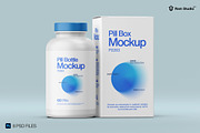 Pill Bottle and Box Packaging Mockup, a Packaging Mockup by Ram Studio LLC (Thumbnail 1 of 13)
