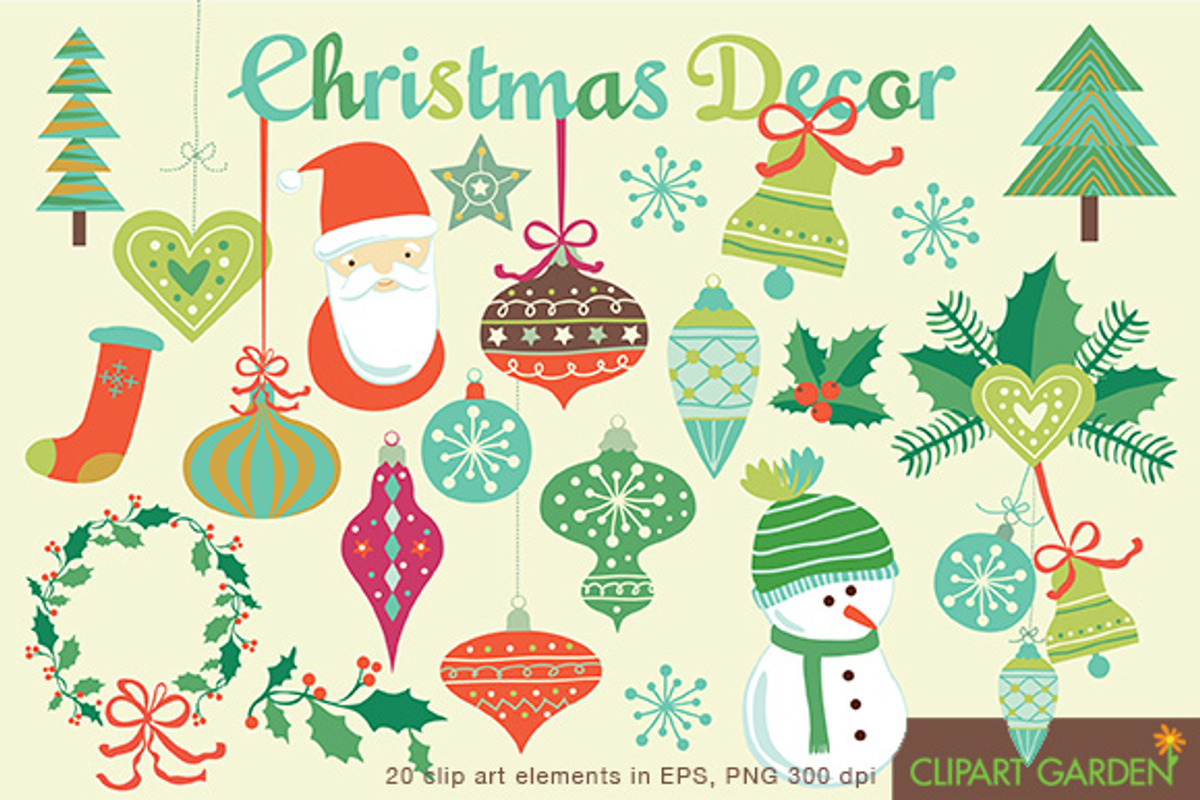 Christmas ornament clipart, a Decorative Illustration by CLIPART GARDEN