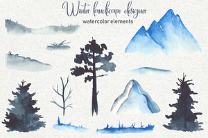 Winter Landscape Designer Watercolor