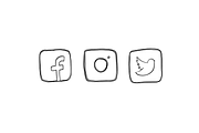 Hand Drawn Social Media Icons, an Icon by The Pigeon Letters (Thumbnail 2 of 5)