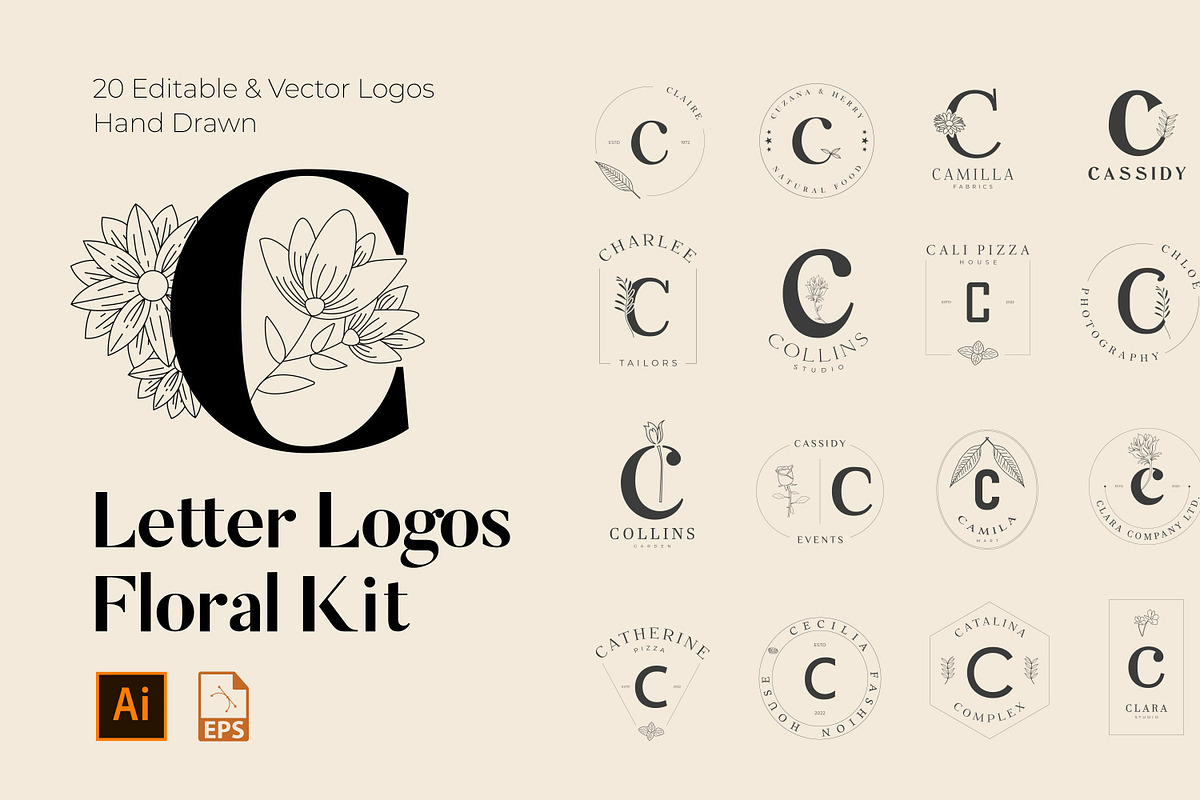 520 A to Z Floral Logos Bundle, a Branding & Logo Template by AN Productions (Photo 17 of 223)