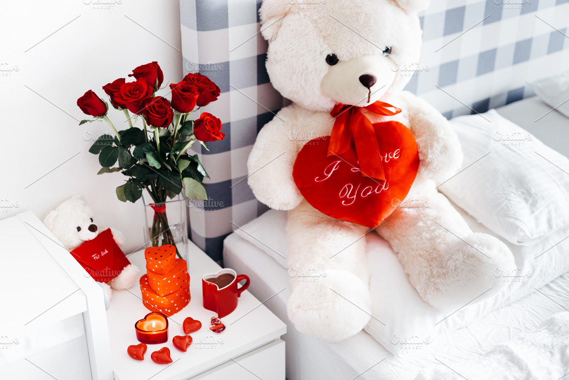 Big White Teddy Bear Valentine's Day, a Beauty & Fashion Photo by Viktor Hanacek