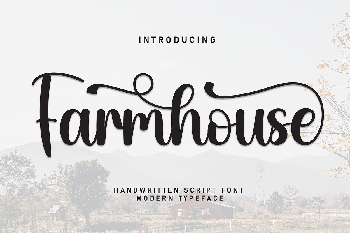 Farmhouse | Script Font, a Handwritten Font by Scratchones (Photo 1 of 9)