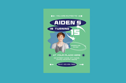 Y2K Mcbling Birthday Invitation, a Card Template by Neermana