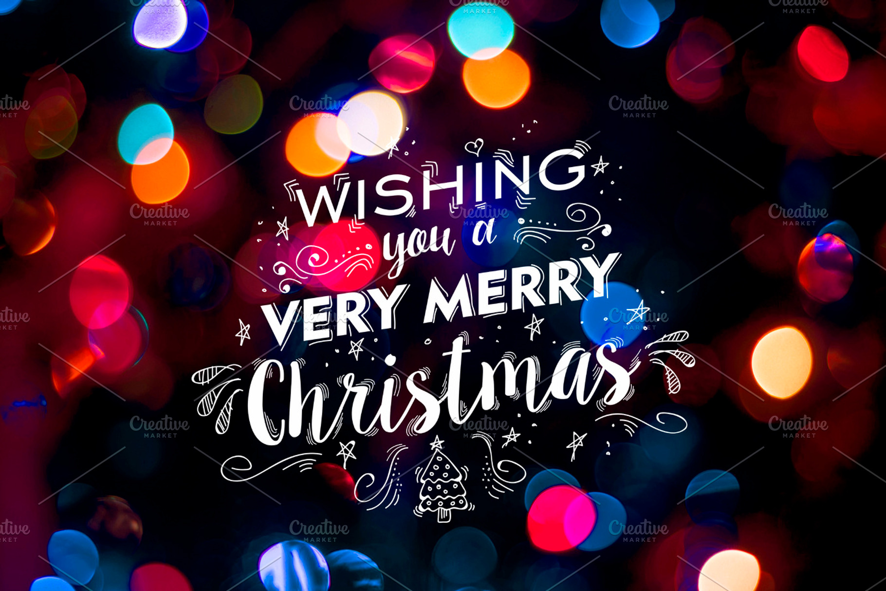 Merry christmas doodle greeting card, a Holiday Photo by Cienpies Design