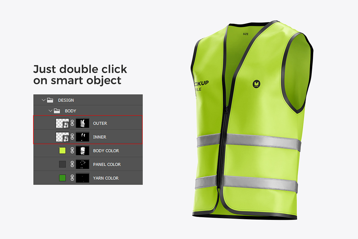 Safety Vest Uniform Mockup, an Apparel Mockup by RamStudio2 (Photo 6 of 15)