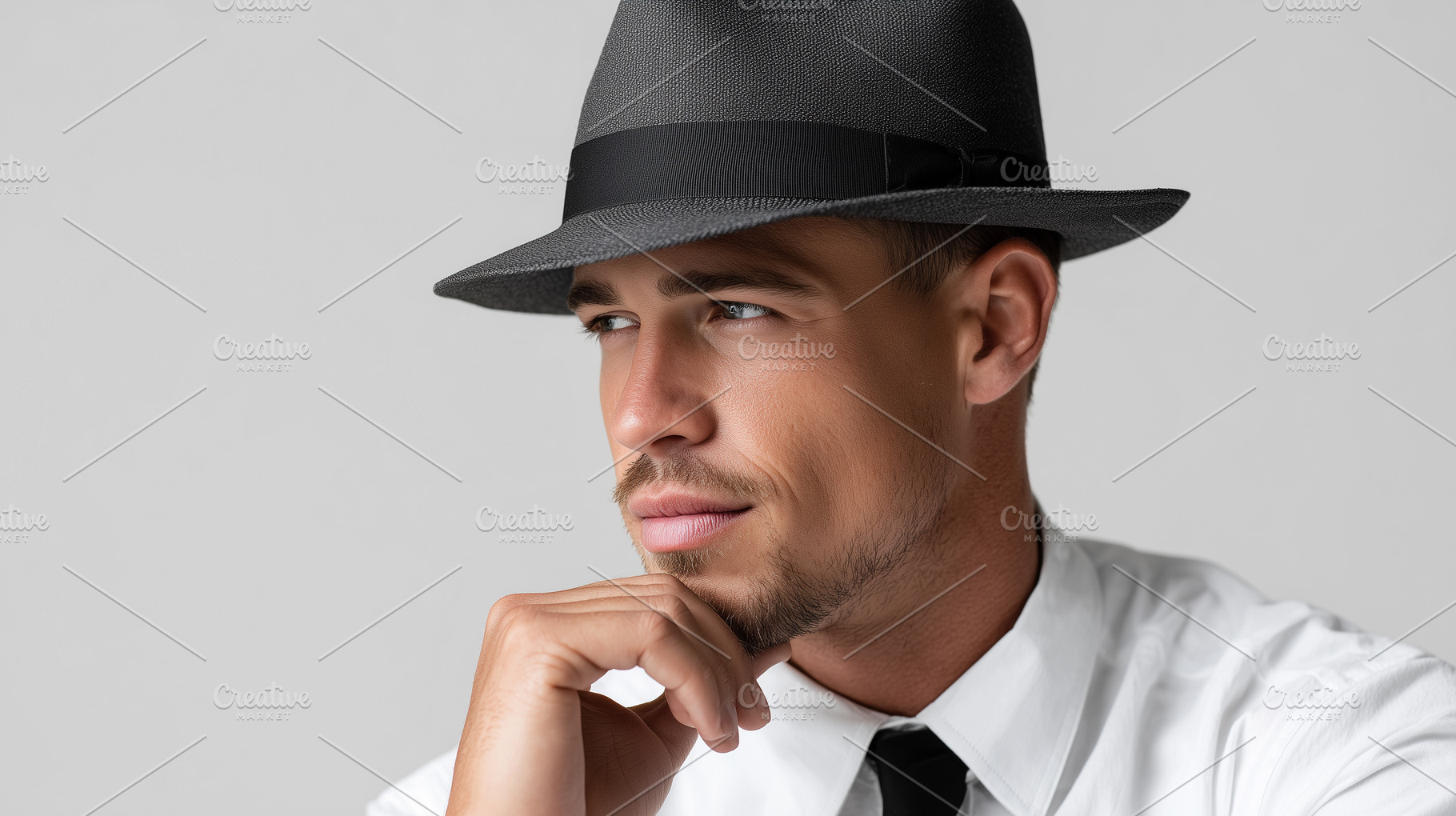 Stylish latino man in a white shirt, a Person Photo by MistyDay