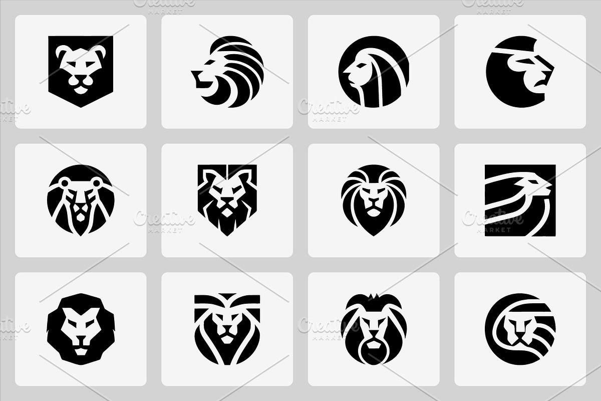 Lion head geometric minimal logo, a Branding & Logo Template by Vectorium Studio (Photo 2 of 2)