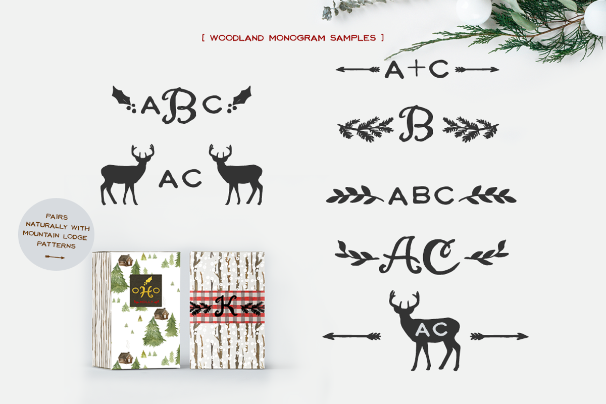 Woodland Monograms Font preview 4