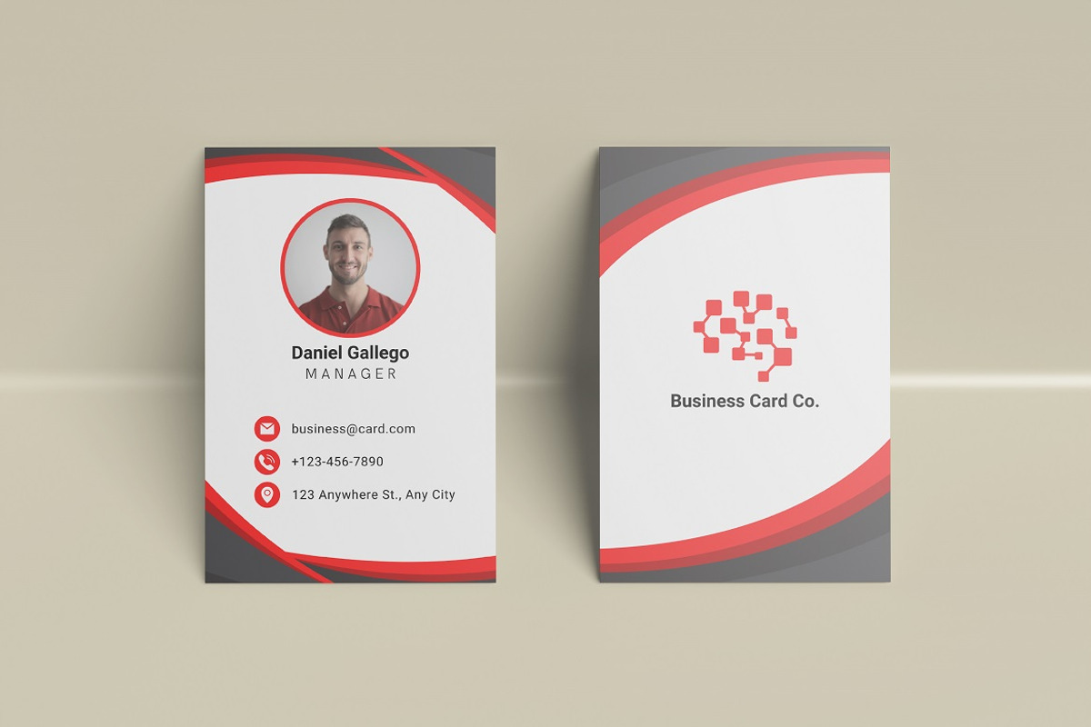 Portrait Business Card Mockup, an Advertising Mockup by YurnalisPerix (Photo 3 of 5)