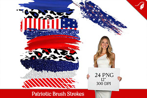 Patriotic Brush Strokes Clipart