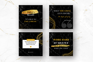 Instagram Quotes Post Black & Gold