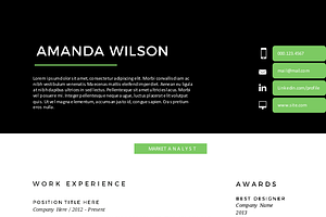 Green 2 In 1 Word Resume Template