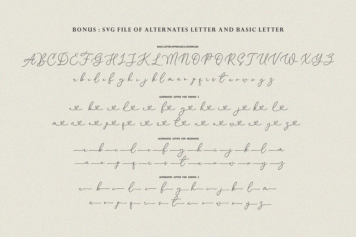 Melody Sunday - Heart Connected Font, a Script Font by Subectype Studio (Photo 9 of 10)