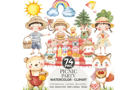 Picnic Watercolor Clipart
