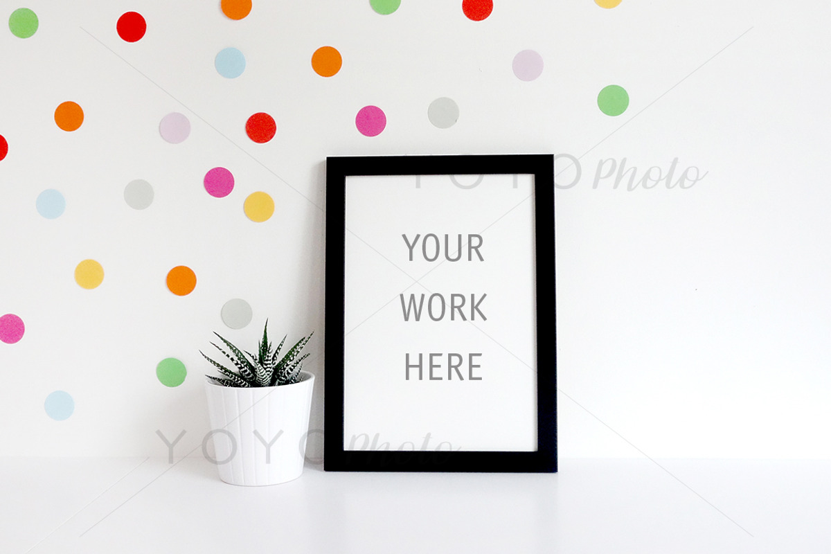 Black Frame Mockup, a Print Template by YOYO Photo