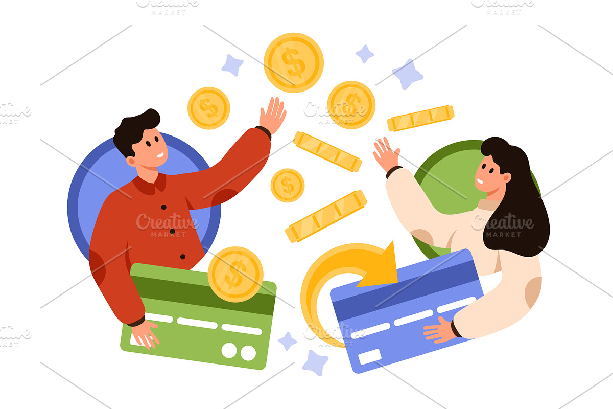 Cashback Rewards Concept with Credit, a Finance Illustration by Flashvector