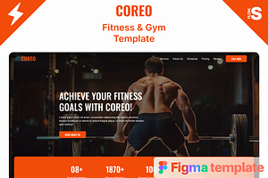 Coreo – Figma Template for Fitness, an UI Kit Template by Flow Samurai Templates