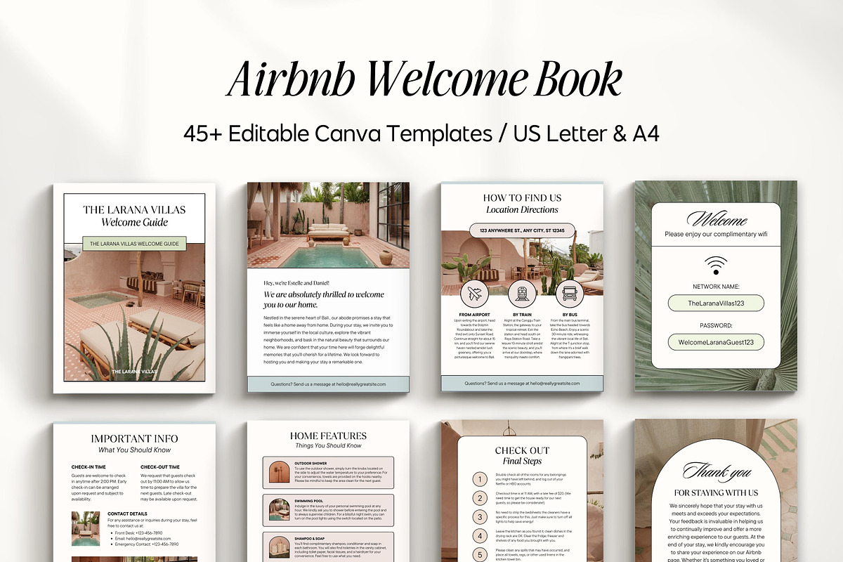 Airbnb Welcome Book Canva Templates, a Magazine Template by Fallon Gerst (Photo 3 of 23)