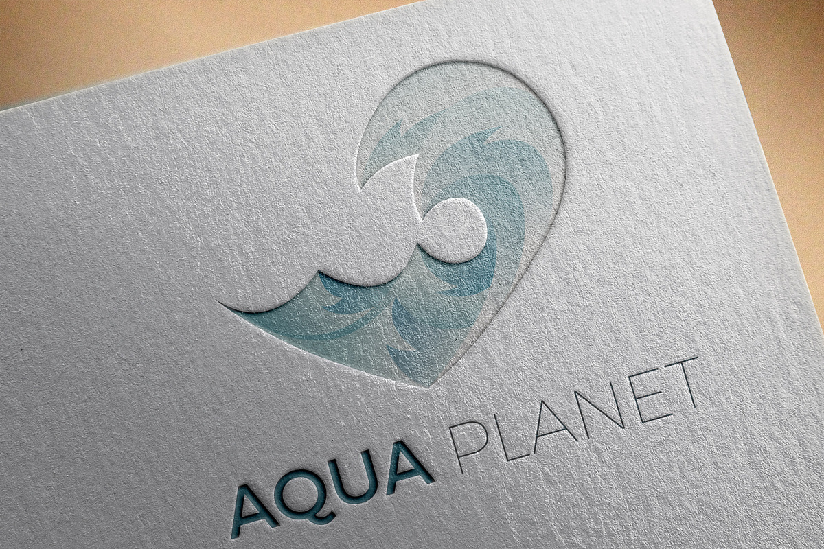 Aqua logo template with waves, a Branding & Logo Template by MaryHat Shop (Photo 1 of 8)