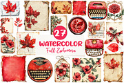 Red Vintage Fall Ephemera Clipart, an Illustration by CreationArt (Thumbnail 1 of 5)