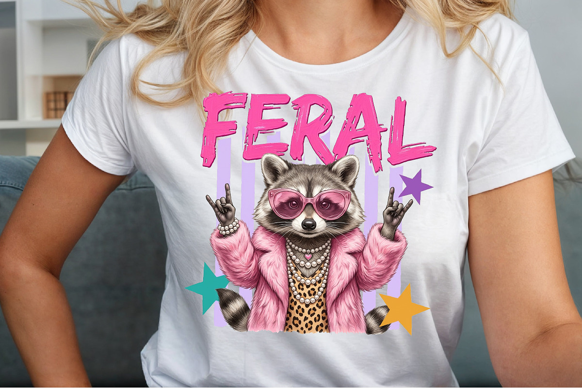 Feral Funny Raccoon PNG, a Work Illustration by Sublimation Artist (Photo 5 of 9)
