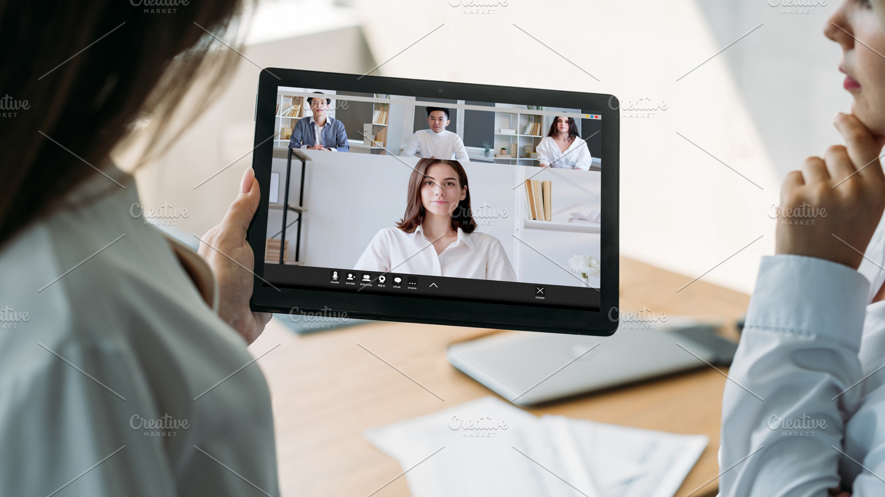 online teamwork video call business colleagues, a Business Photo by Photo Drive Studio