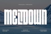 Meltdown - Condensed Sans Serif, a Sans Serif Font by Pian45 Studio (Thumbnail 1 of 8)