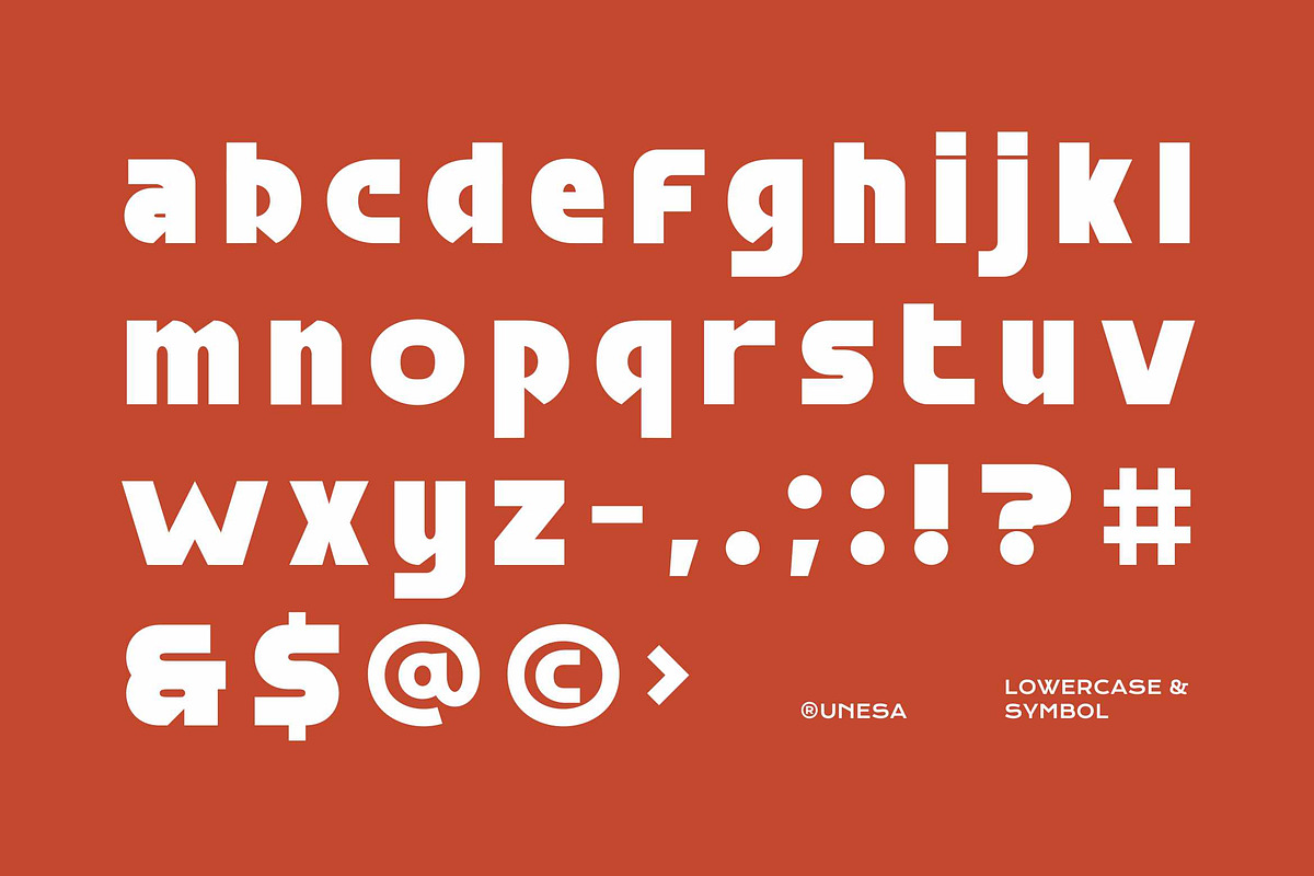 Unesa - Modern Futuristic Typeface, a Sans Serif Font by Imoodev (Photo 6 of 6)