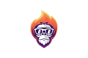Fire Gorilla Logo Vector Design, a Branding & Logo Template by majesticlogo