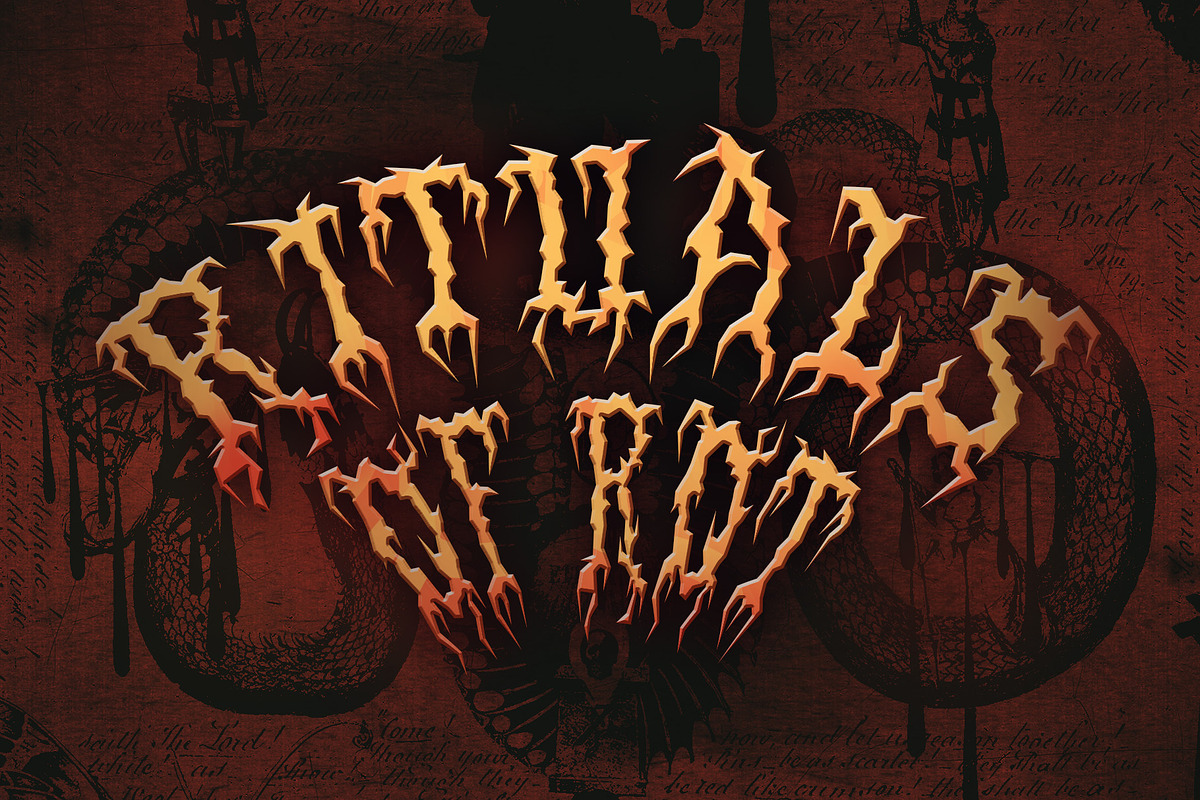 CS Snoring – Black Metal Font, a Blackletter Font by Craft Supply Co. (Photo 3 of 8)