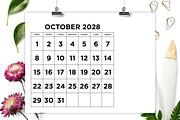 2028 Large Number 8.5x11 Calendar, a Stationery Template by Running With Foxes (Thumbnail 4 of 5)