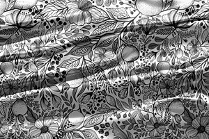 Endless Garden. Black&White Pattern