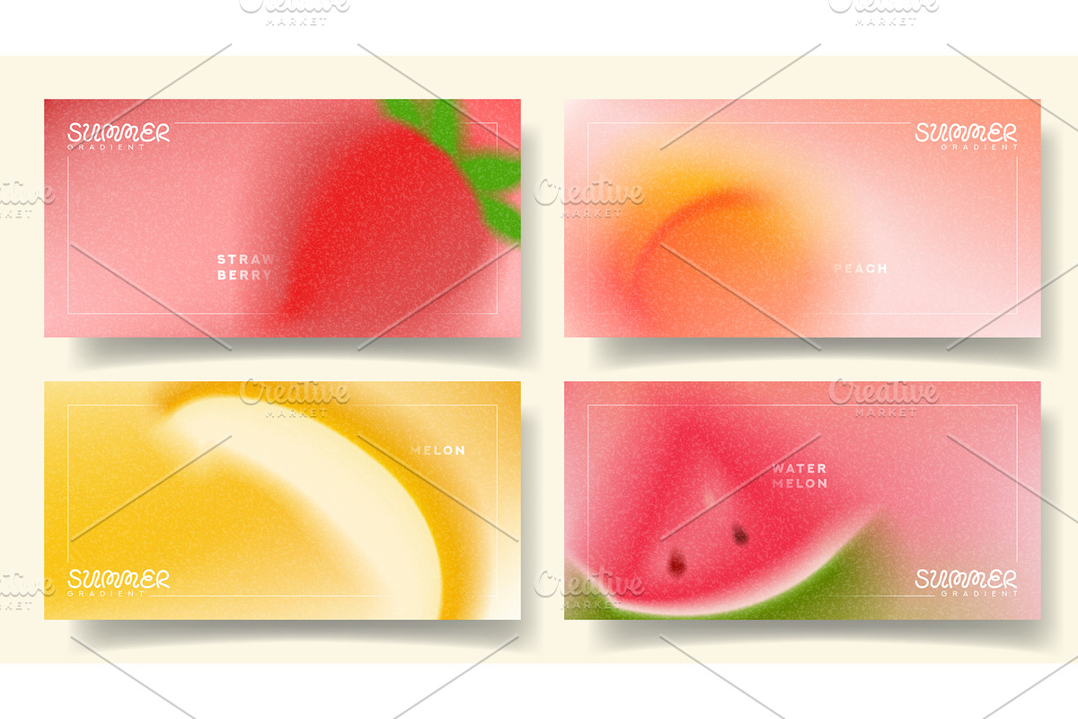 Set of summer gradient banners, an Illustration by Andrey Yaroslavtsev