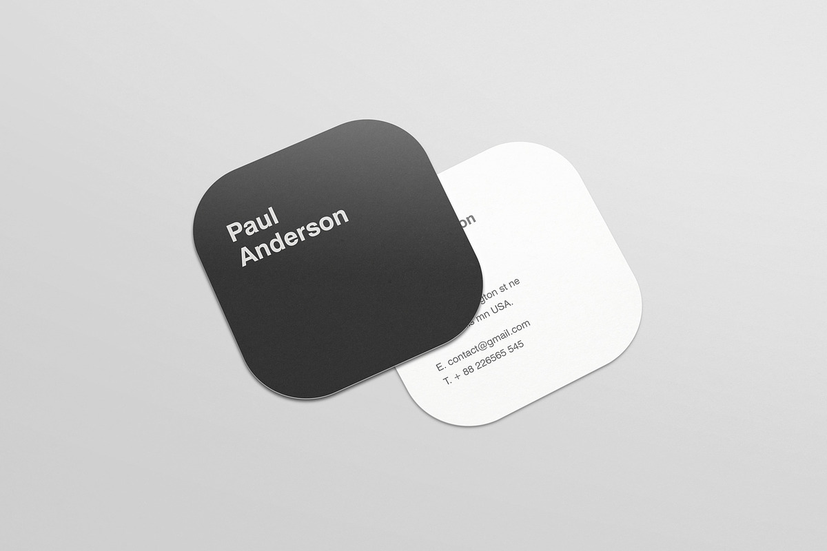 Square Business Card Mockups, a Print Template by resumetemplathttps://d3es (Photo 3 of 6)