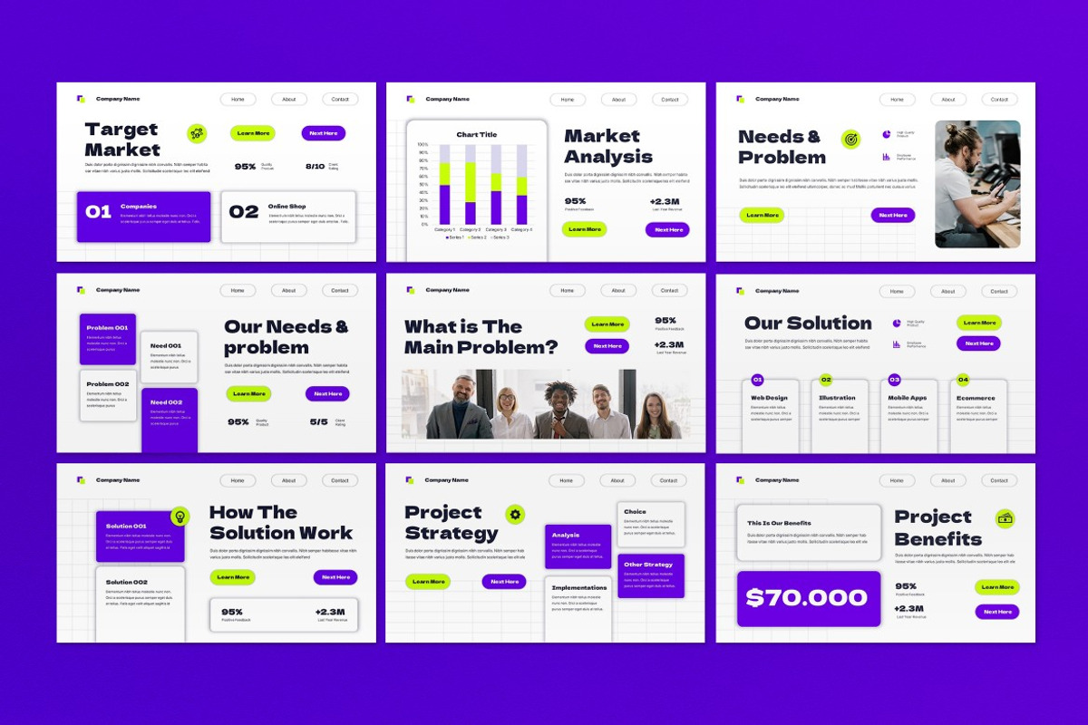 White Purple Modern Business Keynote, a Presentation Template by graphicook (Photo 3 of 4)
