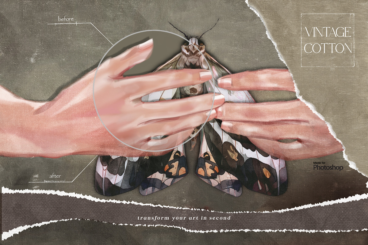 Vintage Cotton Photoshop Overlays, a Brush Add-On by Liquid Amethyst Art (Photo 7 of 7)