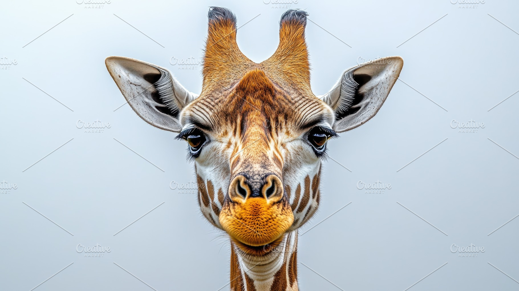 Close-up portrait of a giraffe with, an Animal Photo by Pixeness Studio