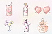 Coquette Coastal Clipart Bundle, an Illustration by CreationArt (Thumbnail 7 of 9)